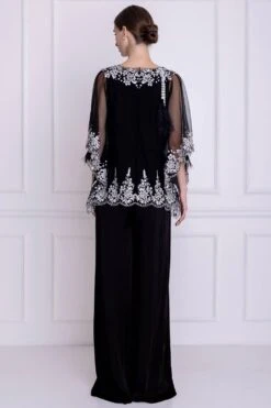 Dilnaz Black Draped Kaftan Jumsuit -Divine Couture 39dil1 3