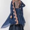 Petticoat Lane By Divya Navy Blue Embroidered Sharara Set With Cape -Divine Couture 43pett1 1