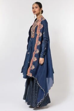 Petticoat Lane By Divya Navy Blue Embroidered Sharara Set With Cape 8 Petticoat Lane By Divya Navy Blue Embroidered Sharara Set With Cape -Divine Couture 43pett1 2