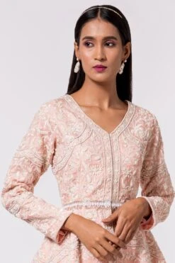 Devika Bhayana Pink Embroidered Peplum & Sharara Set -Divine Couture 44db1 4