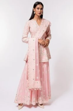 Devika Bhayana Pink Embroidered Sharara Set