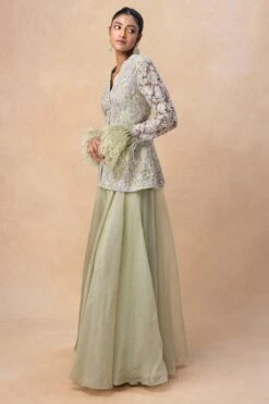 Ridhi Mehra Mint Green Embellished Peplum & Sharara Set -Divine Couture 4723rm2 3