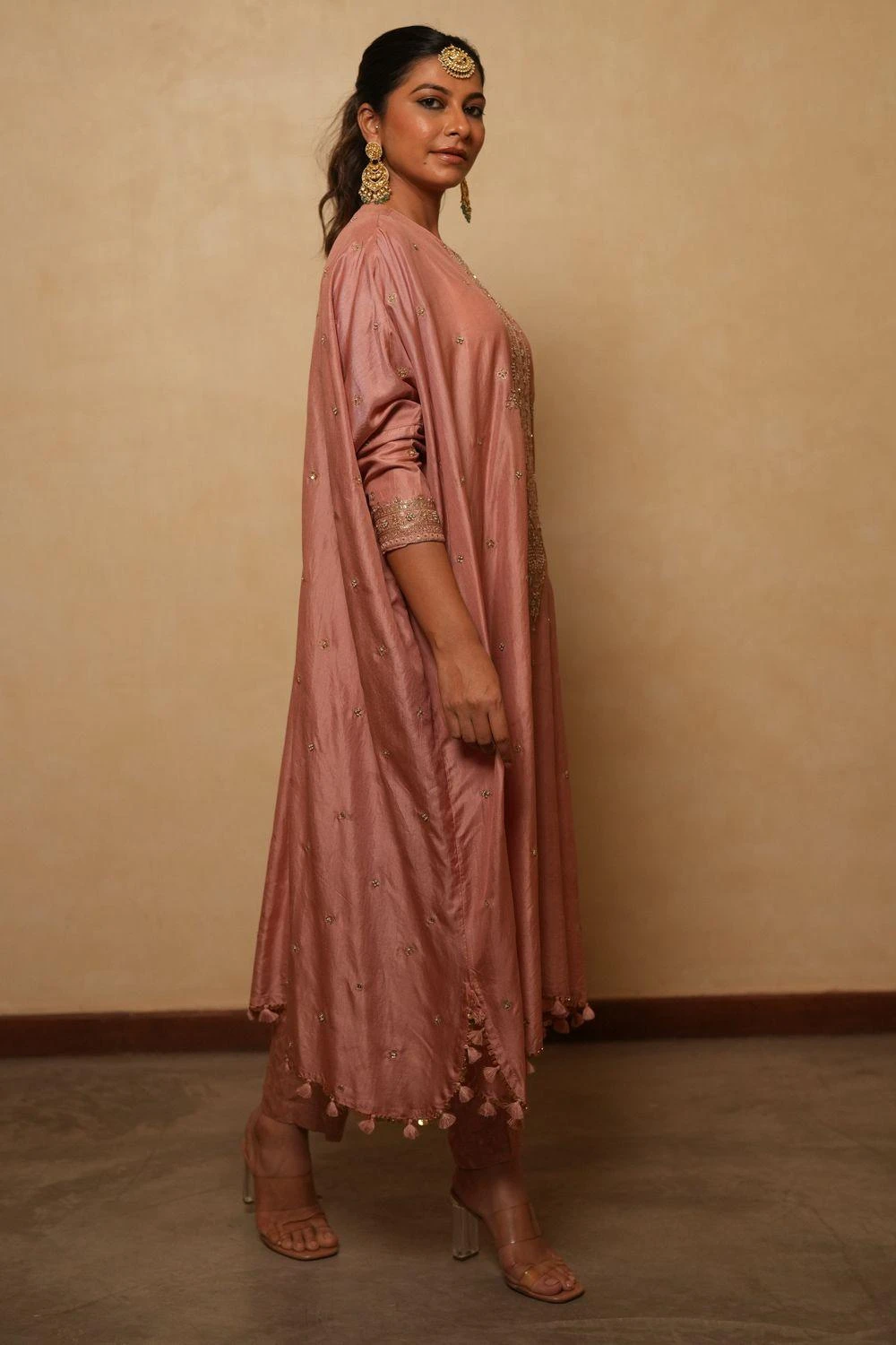 Pooja Keyur Blush Pink Embellished Kaftan Set 4 Pooja Keyur Blush Pink Embellished Kaftan Set - Image 2
