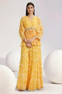 Divya Aggarwal Eliza Zesty Yellow Kurta-sharara Set