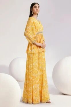 Divya Aggarwal Eliza Zesty Yellow Kurta-sharara Set -Divine Couture 5124pu13 3