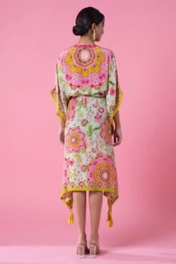 Siddhartha Bansal Vibrant Yellow-blue Floral Printed Kaftan 9 Siddhartha Bansal Vibrant Yellow-blue Floral Printed Kaftan -Divine Couture 5124sb20 4