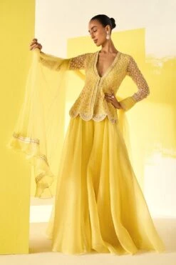 Ridhi Mehra Yellow Embellished Sharara Set