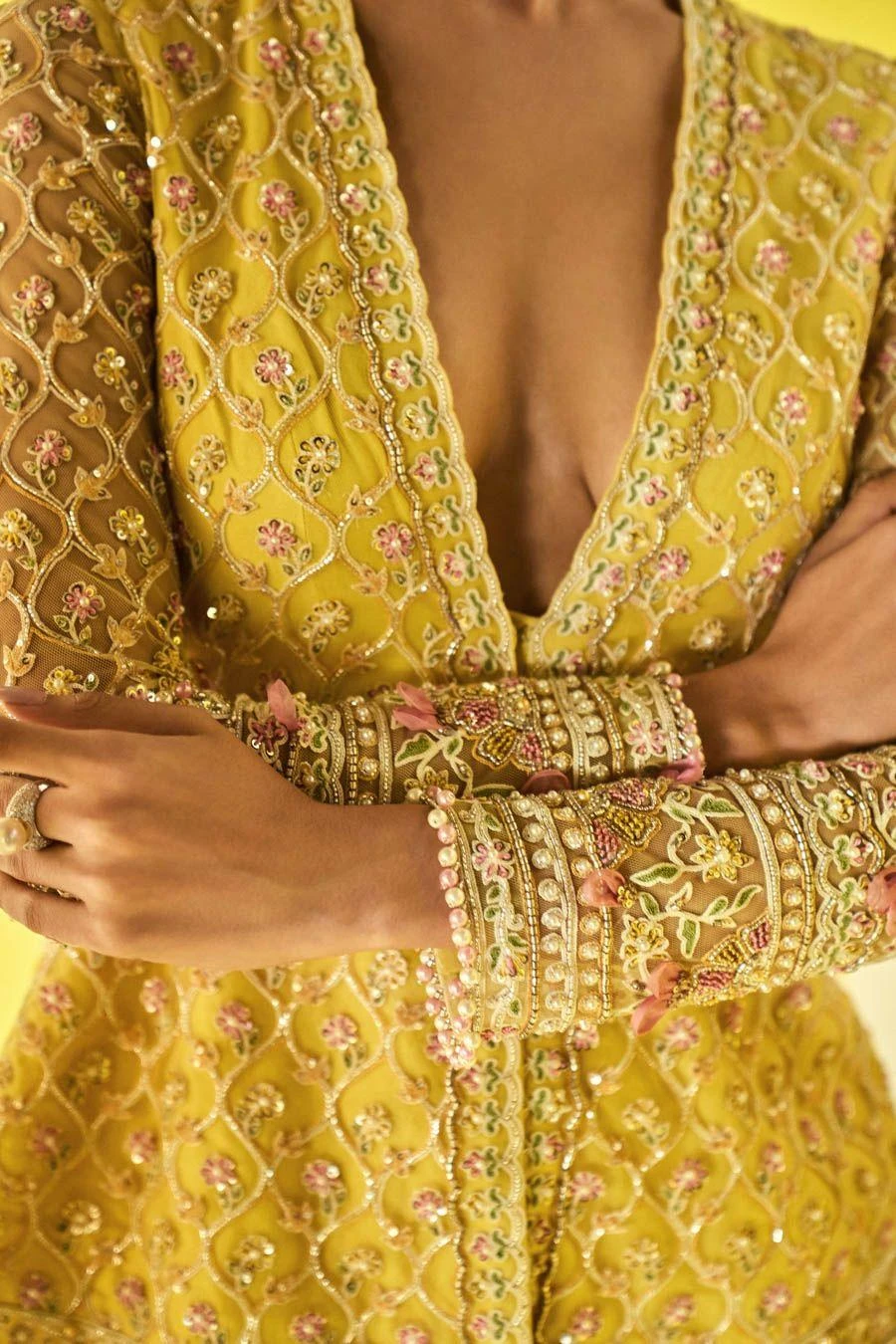 Ridhi Mehra Yellow Embellished Sharara Set 5 Ridhi Mehra Yellow Embellished Sharara Set - Image 3