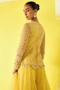 Ridhi Mehra Yellow Embellished Sharara Set 9 Ridhi Mehra Yellow Embellished Sharara Set -Divine Couture 5523rm13 4