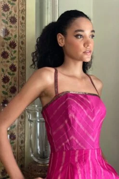 AROHI Berry Embellished Halter Style Jumpsuit -Divine Couture 5723arh62 4