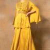 Ahilian Mustard Yellow Embroidered Cape Set 2 Ahilian Mustard Yellow Embroidered Cape Set -Divine Couture 57ahi1 1