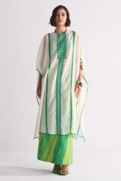 Ikai Ivory Appliqued Kaftan