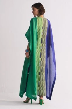 Ikai Lime Green Colour Block Applique Kaftan 9 Ikai Lime Green Colour Block Applique Kaftan -Divine Couture 5823iai23 4