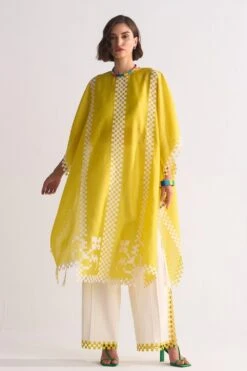 Ikai Yellow Cutwork & Appliqued Kaftan 8 Ikai Yellow Cutwork & Appliqued Kaftan -Divine Couture 5823iai76 2