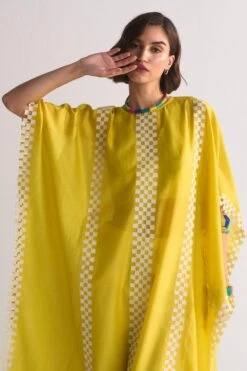 Ikai Yellow Cutwork & Appliqued Kaftan 10 Ikai Yellow Cutwork & Appliqued Kaftan -Divine Couture 5823iai76 4