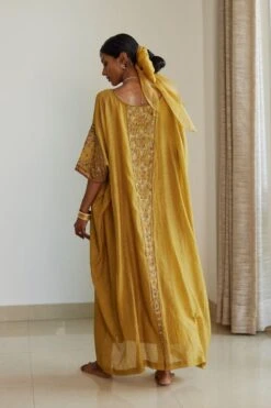Sarang Kaur Yellow Adree Kaftan -Divine Couture 61023sk22 4