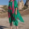 Twinkle Hanspal Green & Fuchsia Bonsai Printed Kaftan -Divine Couture 611th18 1
