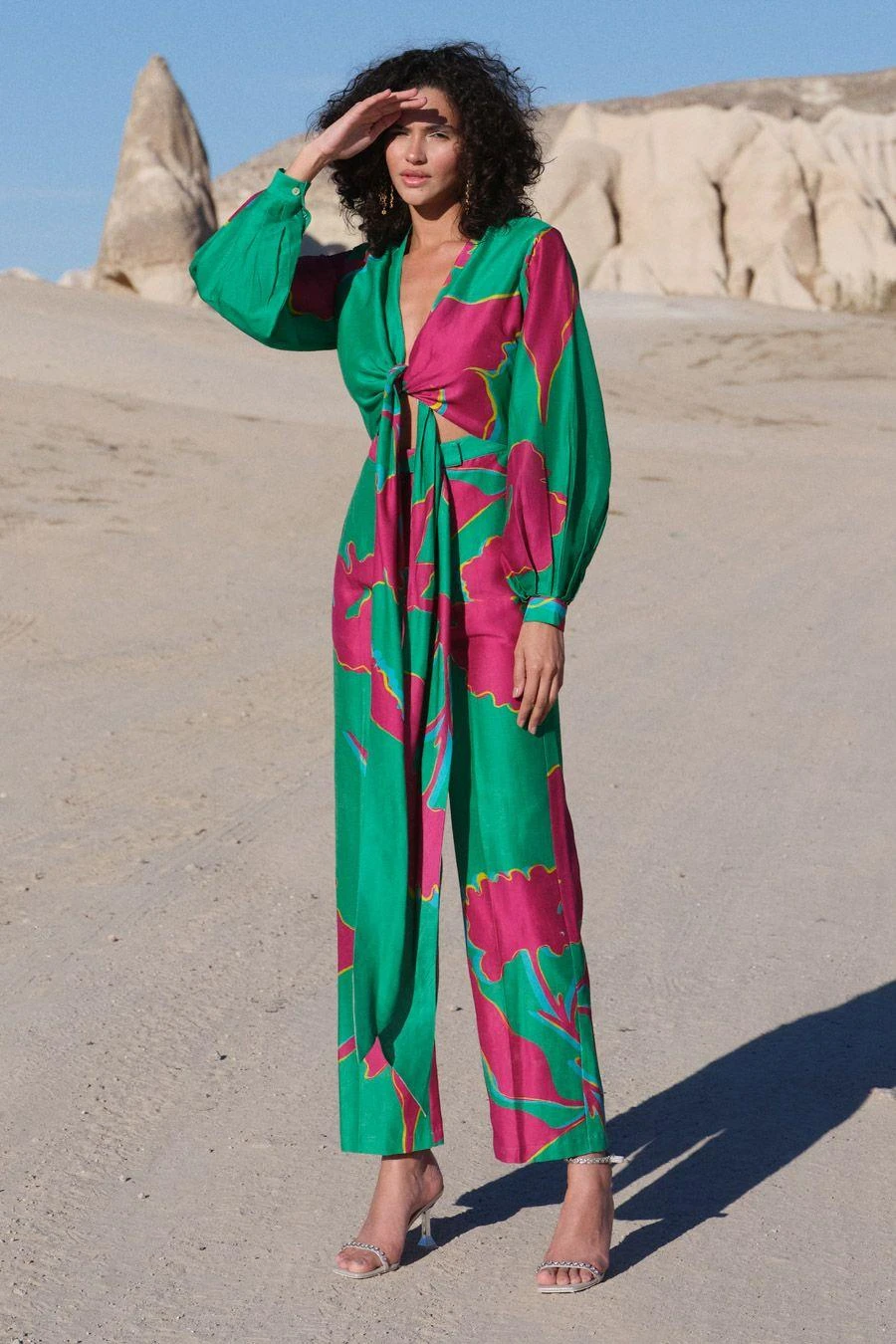 Twinkle Hanspal Green & Fuchsia Bonsai Printed Jumpsuit 3 Twinkle Hanspal Green & Fuchsia Bonsai Printed Jumpsuit