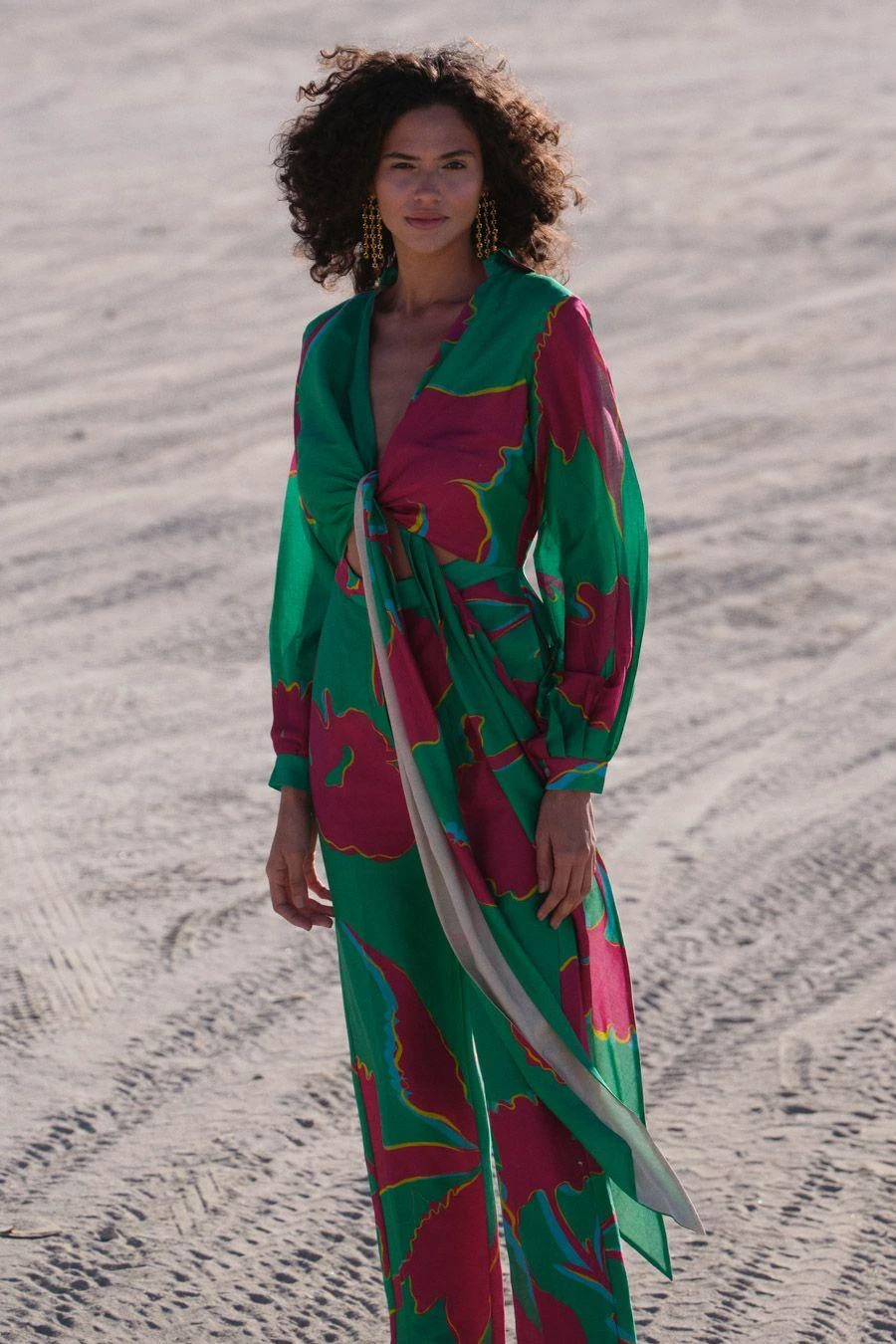 Twinkle Hanspal Green & Fuchsia Bonsai Printed Jumpsuit 4 Twinkle Hanspal Green & Fuchsia Bonsai Printed Jumpsuit - Image 2