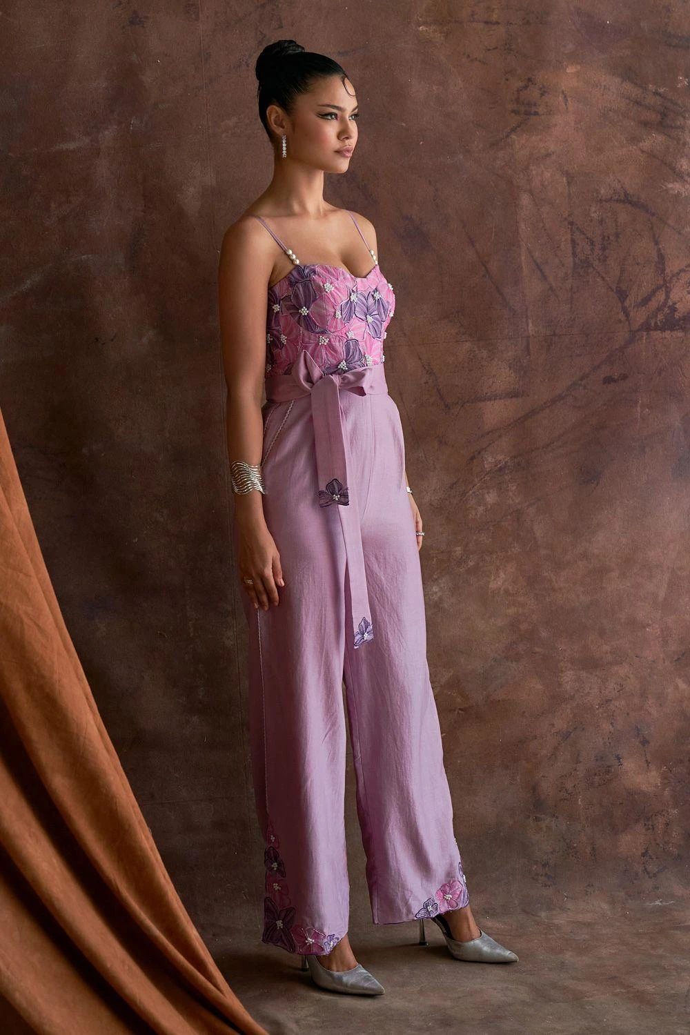 Sakshi Khetterpal Roseate Chanderi Corset Jumpsuit 4 Sakshi Khetterpal Roseate Chanderi Corset Jumpsuit - Image 2