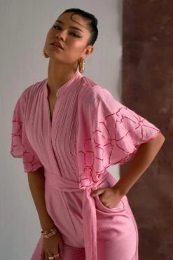 Sakshi Khetterpal Cherry Blossom Chanderi Jumpsuit -Divine Couture 6124sk51 3