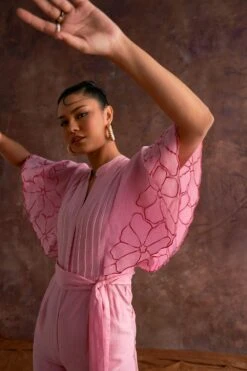 Sakshi Khetterpal Cherry Blossom Chanderi Jumpsuit -Divine Couture 6124sk51 5