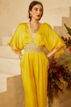 Bhumika Sharma Yellow Embellished Jumpsuit -Divine Couture 61bs29 3