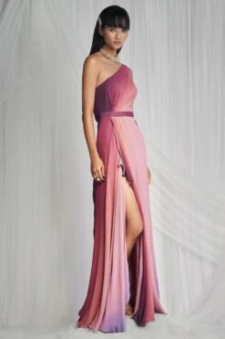 Mala And Kinnary Dusk One Shoulder Gown -Divine Couture 6323mka34 2