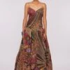 Aisha Rao Wine Printed & Embellished Organza Gown -Divine Couture 64ar13 1