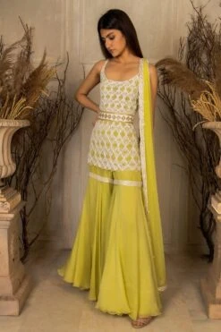 Ritika Mirchandani Yellow Embroidered Sharara Set -Divine Couture 67rm6 3
