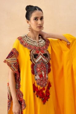 Anamika Khanna Yellow Embellished Kaftan Set -Divine Couture 6923ak5 4