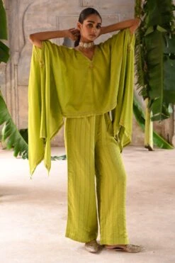 Deep Thee Lime Green Embellished Cape Set -Divine Couture 71023dt19 3