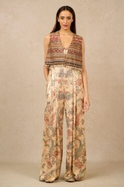 Tarun Tahiliani Multi-Hued Floral Digital Print Jumpsuit Set