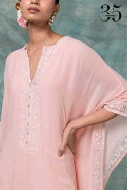 Anjul Bhandari Pink Chikankari Embroidered Kaftan -Divine Couture 73ab2 4