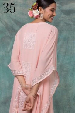 Anjul Bhandari Pink Chikankari Embroidered Kaftan -Divine Couture 73ab2 5