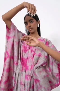 Corpora Studio Grey & Pink Tie Dye Kaftan -Divine Couture 75cs2 3