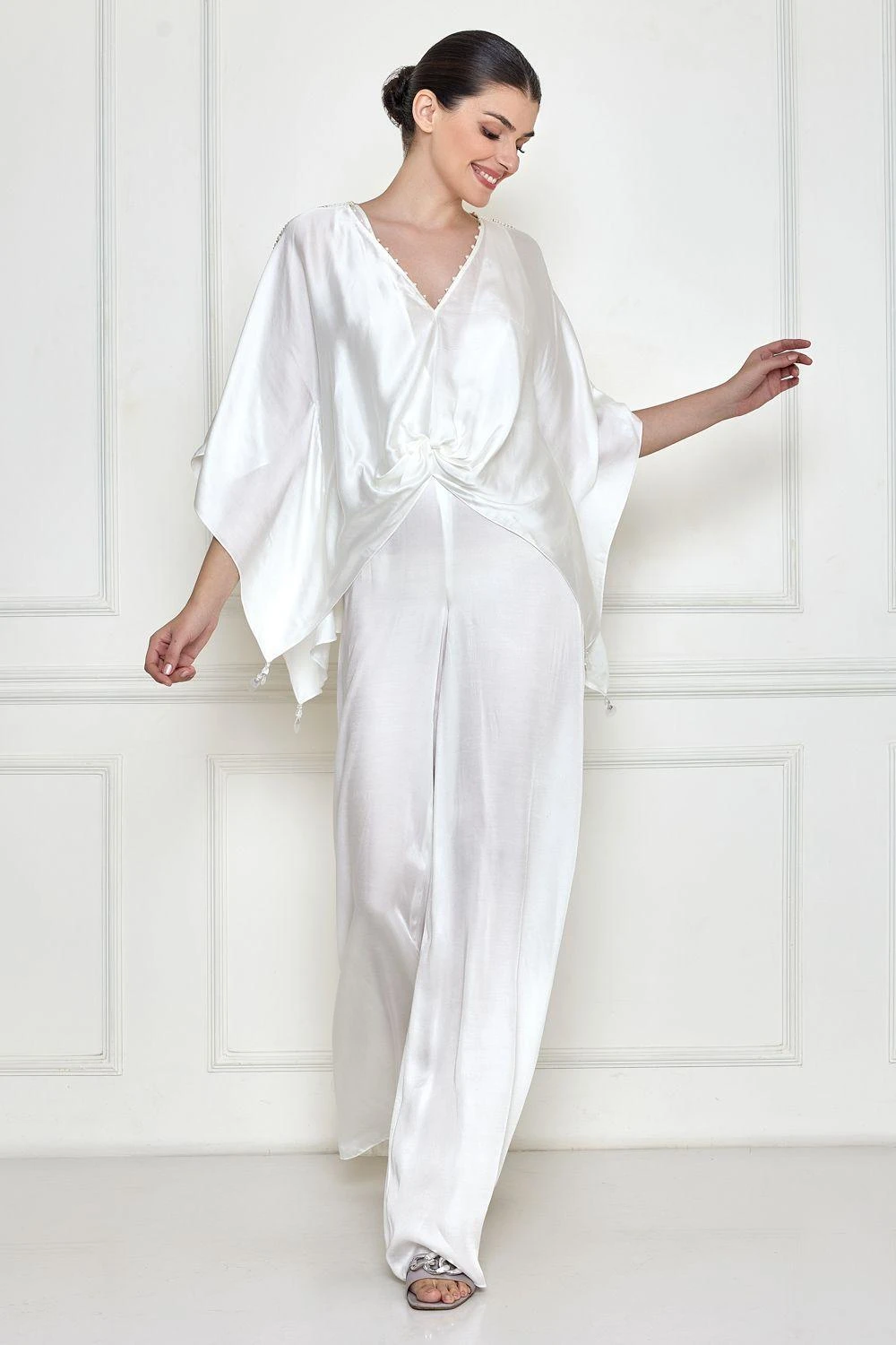 Dilnaz Frost White Kaftan & Jumpsuit 3 Dilnaz Frost White Kaftan & Jumpsuit