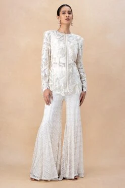 Ritika Mirchandani Ivory Floral Embellished Sharara Set