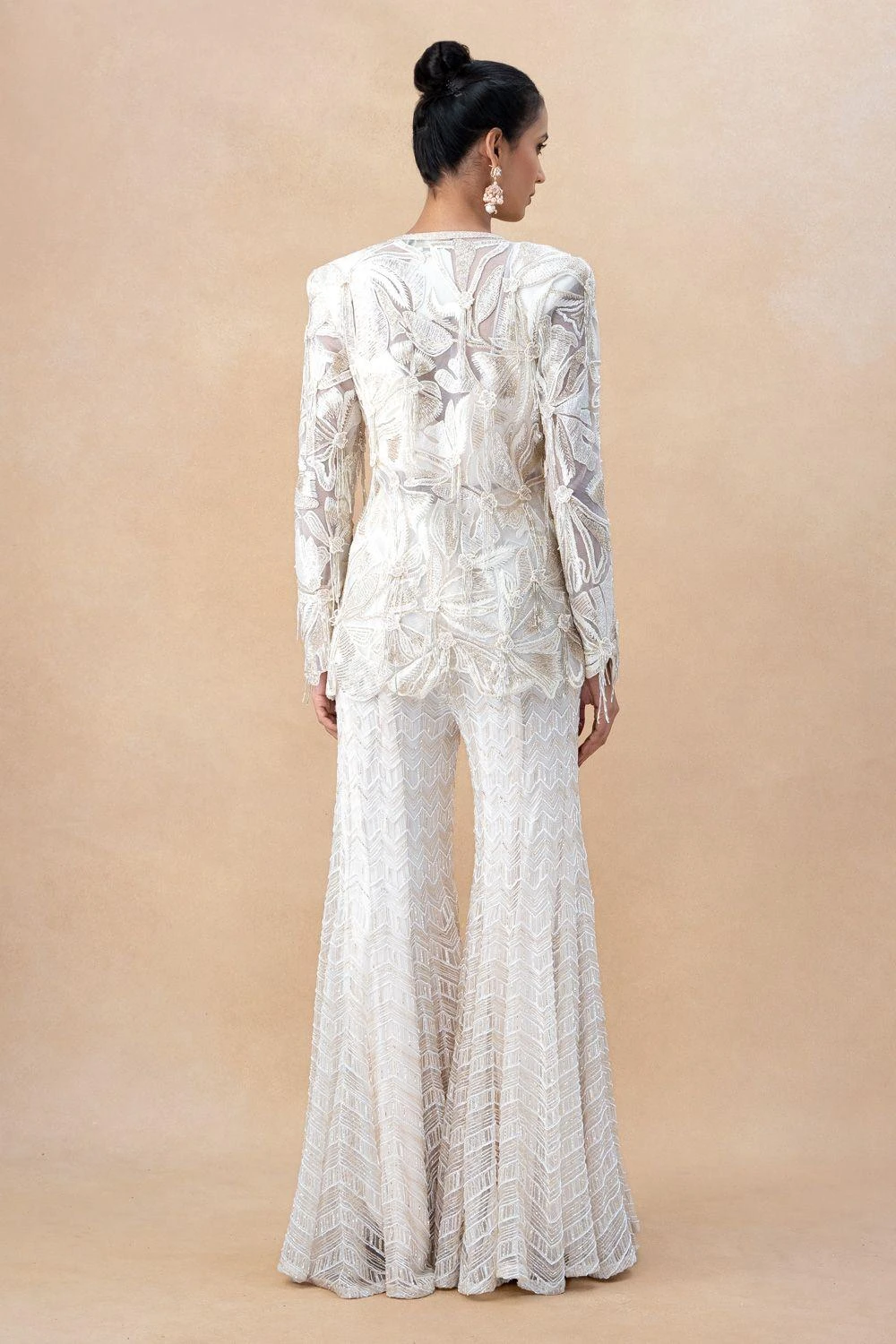 Ritika Mirchandani Ivory Floral Embellished Sharara Set 7 Ritika Mirchandani Ivory Floral Embellished Sharara Set - Image 5