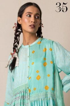 Injiri Sea Green Bandhani Dress -Divine Couture 84inj1 5