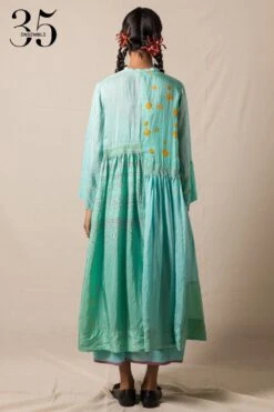 Injiri Sea Green Bandhani Dress -Divine Couture 84inj1 6