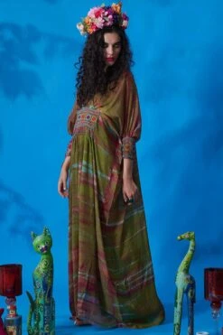 CAPISVIRLEO Seaweed Pleated Kaftan Dress -Divine Couture 88cap10 2