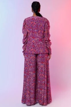 SVA Purple Floral Printed Jacket Set -Divine Couture 88sva23 4