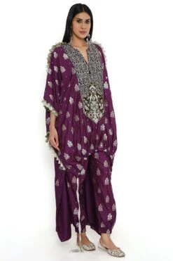 Payal Singhal Purple Benarasi High Low Kurta Set -Divine Couture 8923ps12 2
