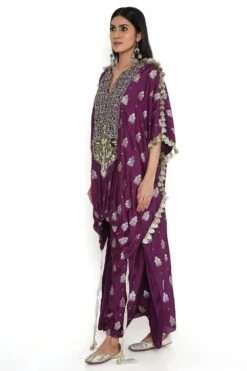 Payal Singhal Purple Benarasi High Low Kurta Set -Divine Couture 8923ps12 3