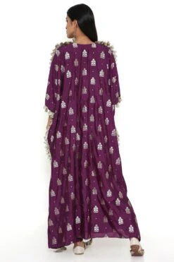 Payal Singhal Purple Benarasi High Low Kurta Set -Divine Couture 8923ps12 6