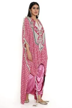 Payal Singhal Cranberry Benarasi Embroidered High Low Kaftan Set 10 Payal Singhal Cranberry Benarasi Embroidered High Low Kaftan Set -Divine Couture 8923ps13 2