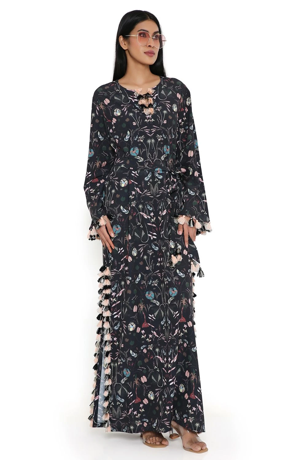 PS Pret By Payal Singhal Black Forest Printed Beyza Kaftan 4 PS Pret By Payal Singhal Black Forest Printed Beyza Kaftan - Image 2