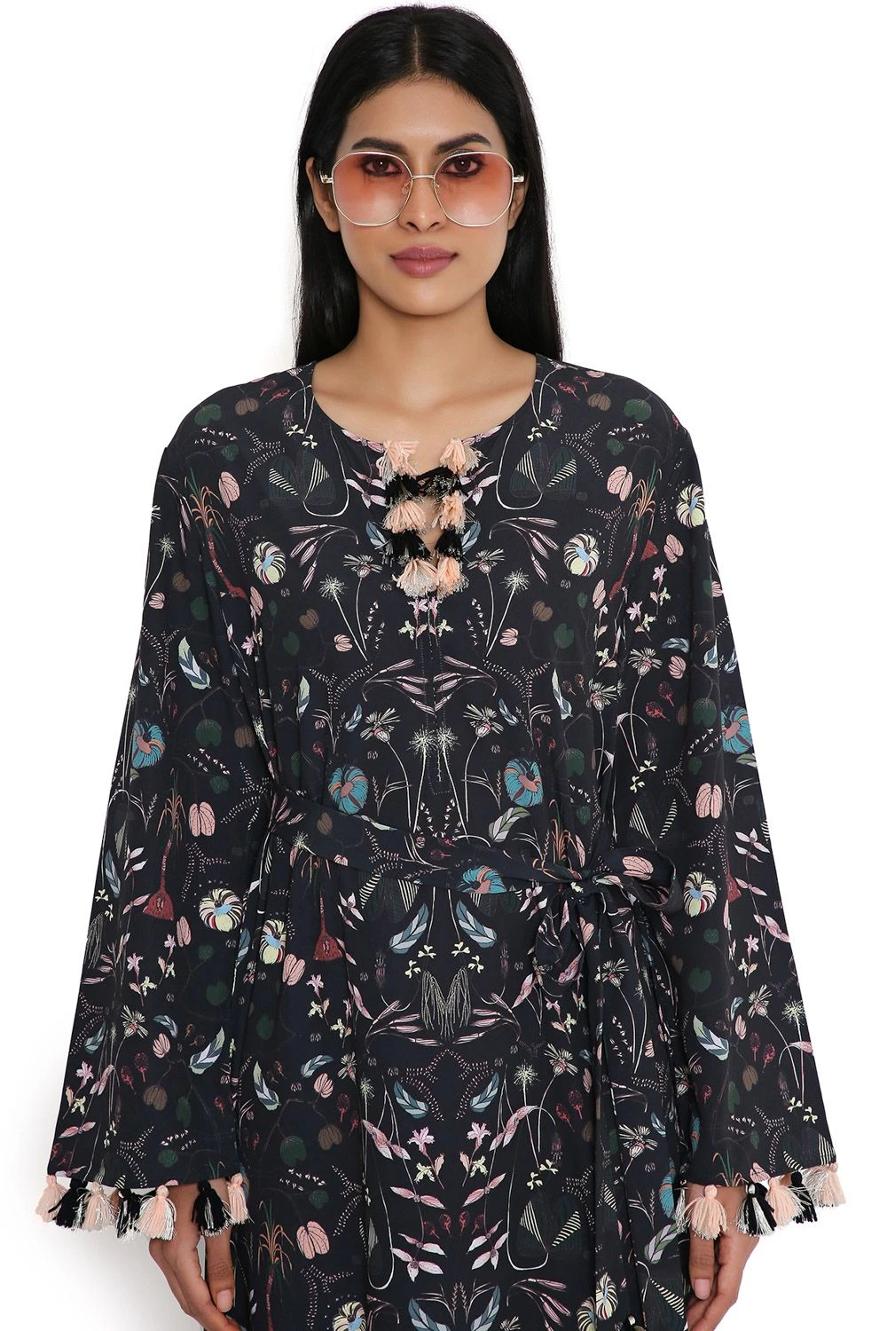 PS Pret By Payal Singhal Black Forest Printed Beyza Kaftan 6 PS Pret By Payal Singhal Black Forest Printed Beyza Kaftan - Image 4