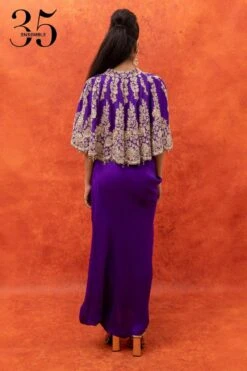 Anamika Khanna Purple Zardosi Embroidered Cape Set 9 Anamika Khanna Purple Zardosi Embroidered Cape Set -Divine Couture 911ak19 4